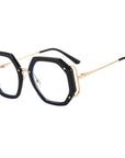 Metal Polygonal Optical Frame Glasses