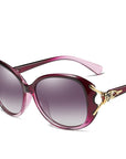 Women's Polarized Round Frame Fox Sunglasses 8842