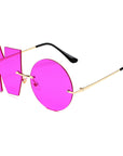 Letter NO Irregular Sunglasses