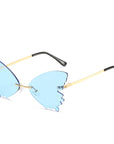 Women's Rimless Butterfly Sunglasses