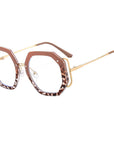 Metal Polygonal Optical Frame Glasses