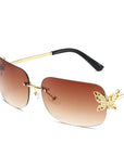 Rimless Butterfly Sunglasses
