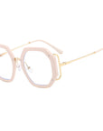 Metal Polygonal Optical Frame Glasses