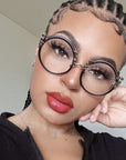 Metal Round Sculpted Anti-blue Light Glasses
