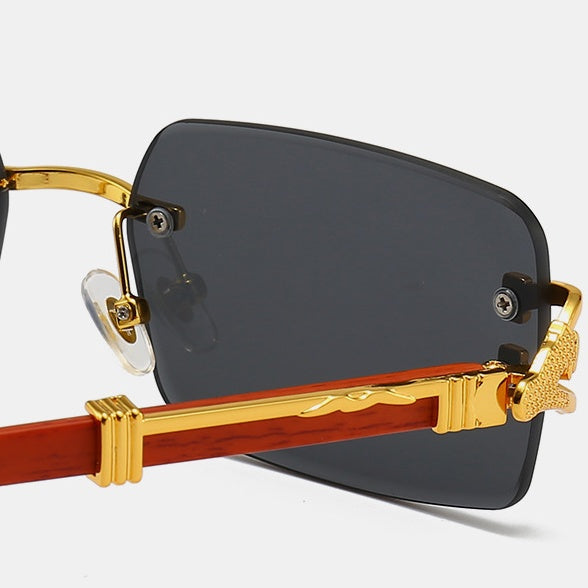 Men's Leopard Rimless Sunglasses