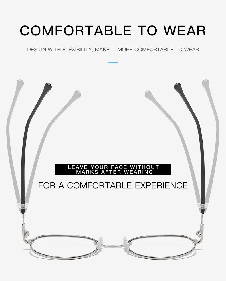 Round Metal Anti-Blue Light Photochromic Glasses