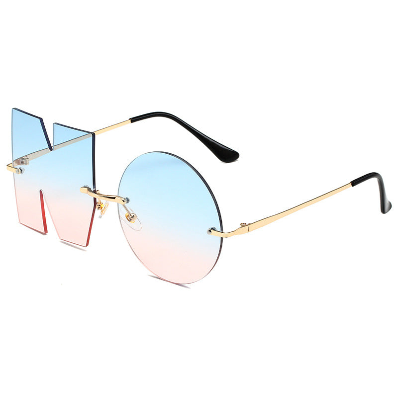 Letter NO Irregular Sunglasses