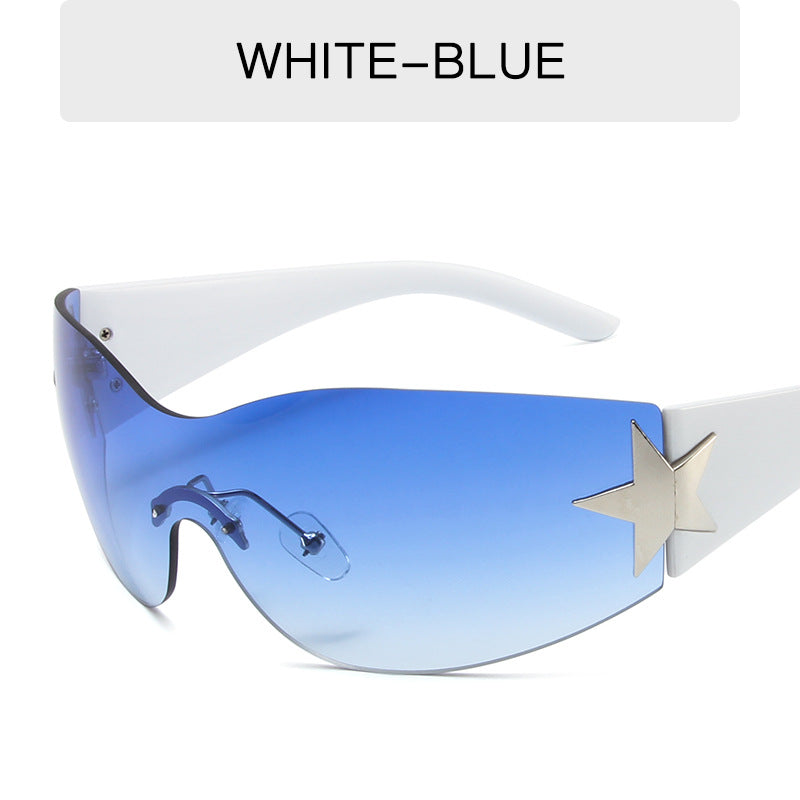 Y2K Rimless Pentagram Sunglasses 915