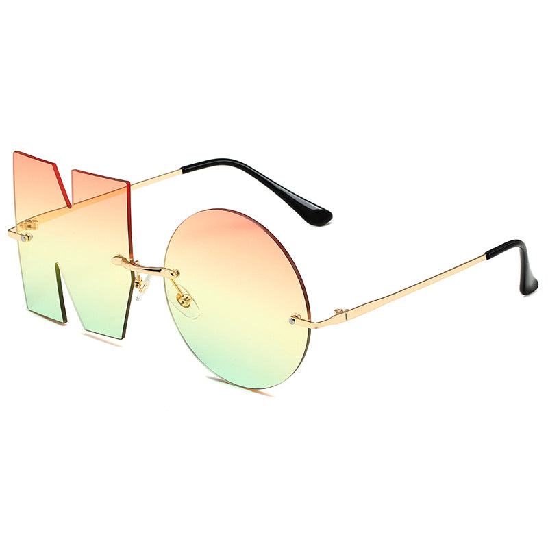 Letter NO Irregular Sunglasses