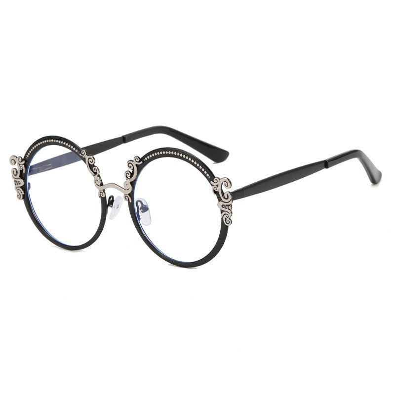 Metal Round Sculpted Anti-blue Light Glasses