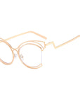 Folding Curved Legs Cat's Eye Skeleton Optical Glasses