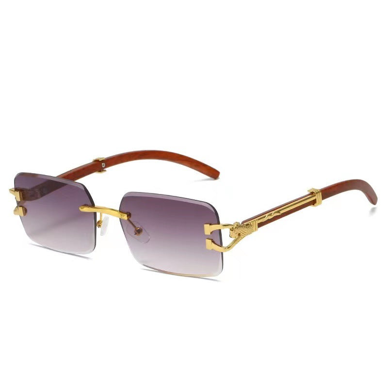 Men's Leopard Rimless Sunglasses