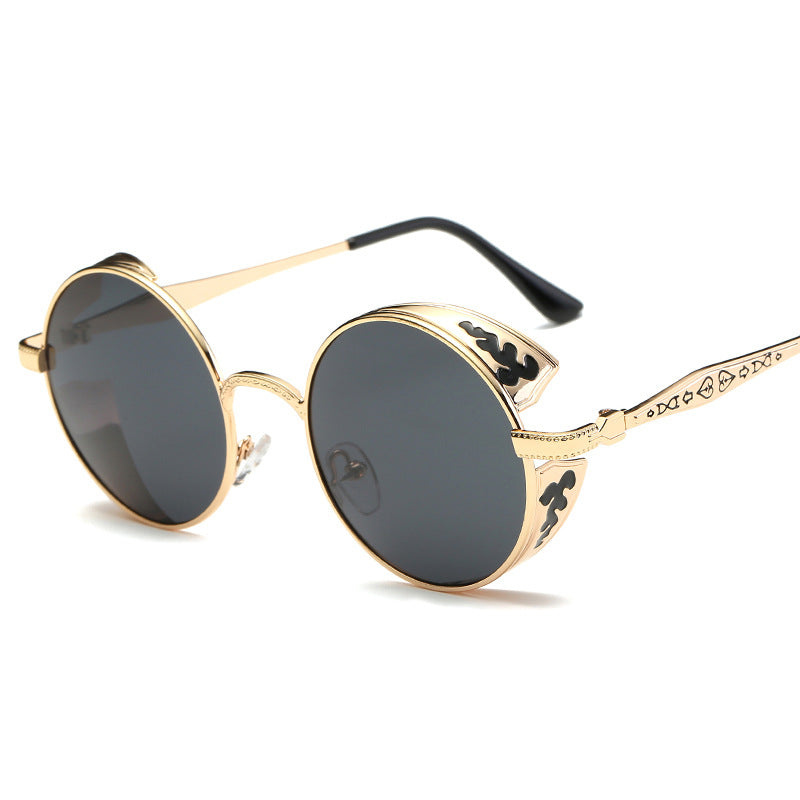 Punk Style Round Women's Polarized Sunglasses