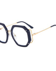 Metal Polygonal Optical Frame Glasses