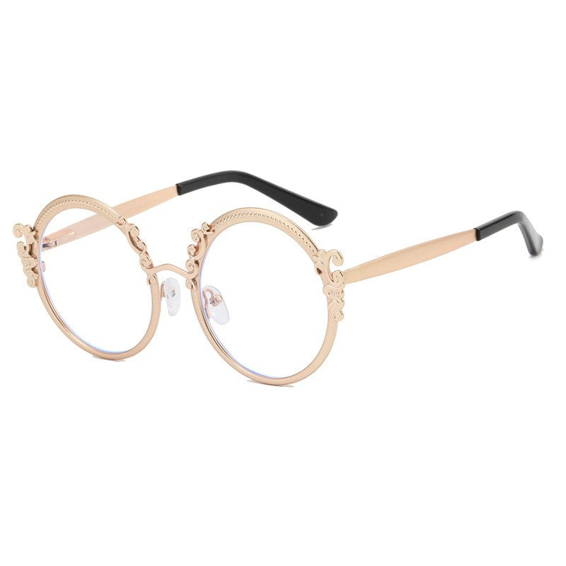 Metal Round Sculpted Anti-blue Light Glasses