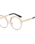 Metal Round Sculpted Anti-blue Light Glasses