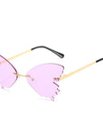 Women's Rimless Butterfly Sunglasses
