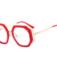 Metal Polygonal Optical Frame Glasses