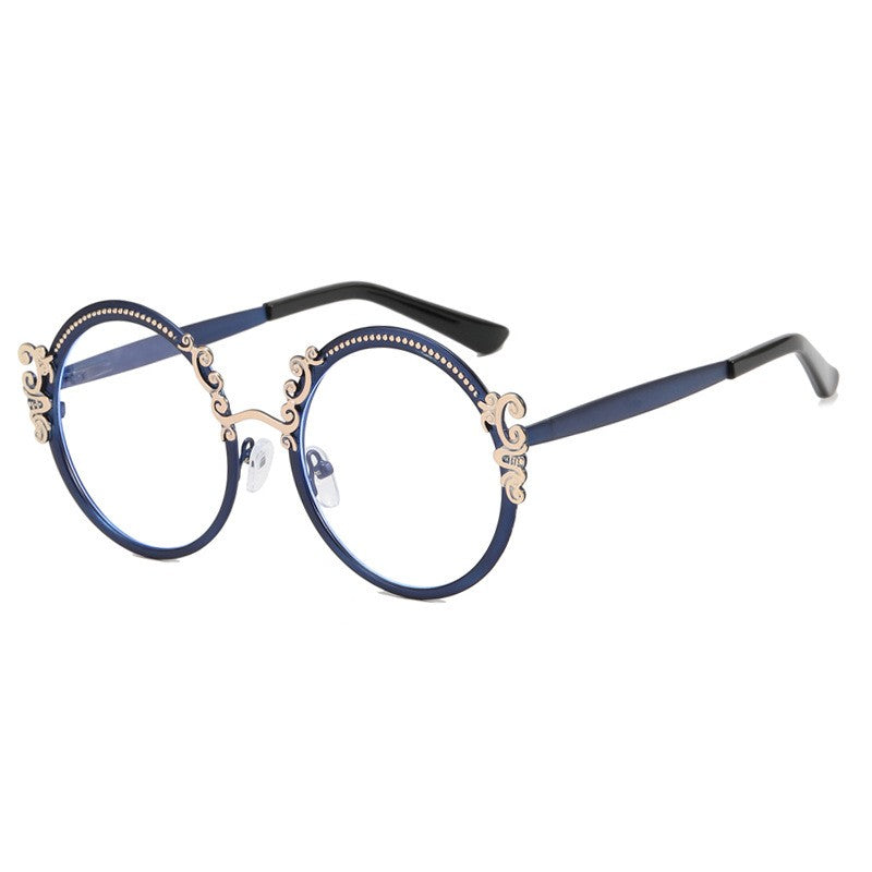 Metal Round Sculpted Anti-blue Light Glasses