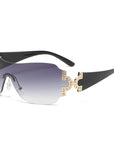 Y2K Rimless One-Piece Sunglasses 912
