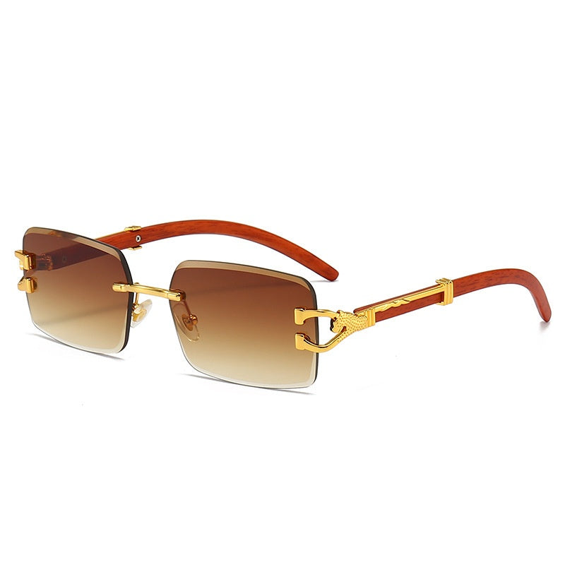Men's Leopard Rimless Sunglasses