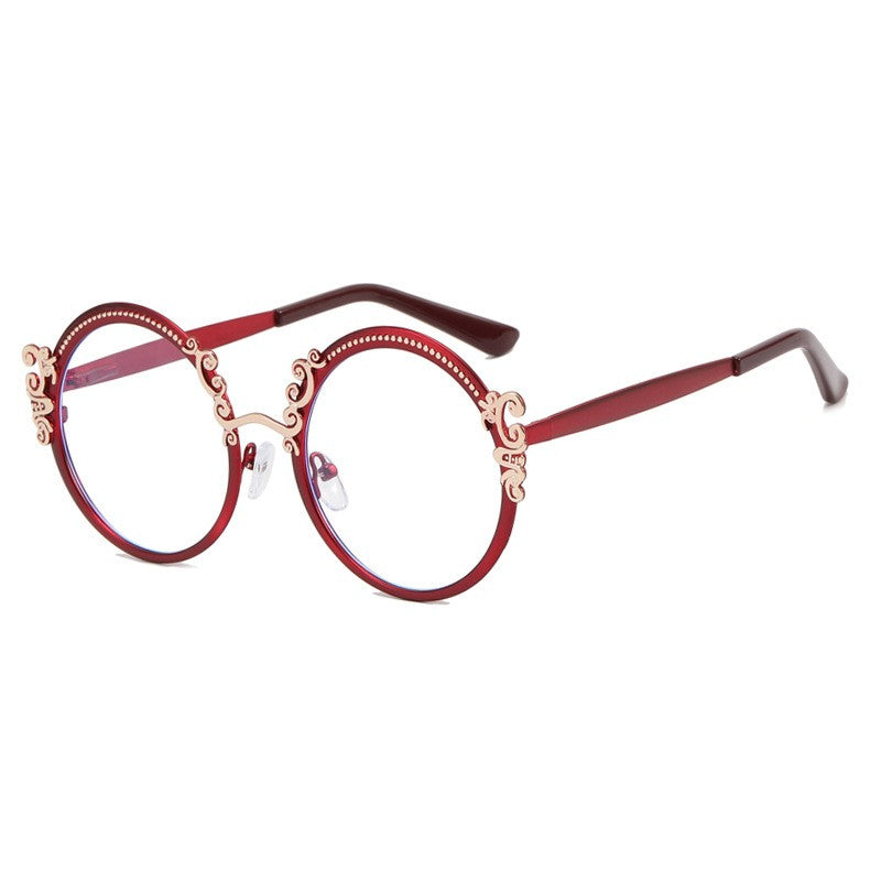 Metal Round Sculpted Anti-blue Light Glasses
