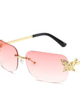  Rimless Butterfly Sunglasses