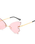 Women's Rimless Butterfly Sunglasses