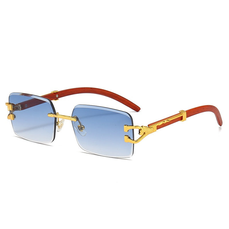 Men's Leopard Rimless Sunglasses