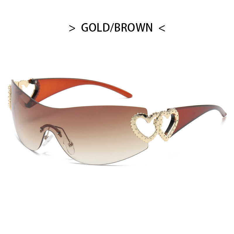 Y2k Rimless Love Sunglasses 918