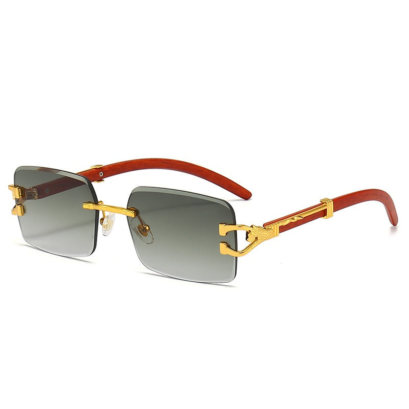 Men's Leopard Rimless Sunglasses