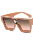 Diamond Studded One-Piece Sunglasses
