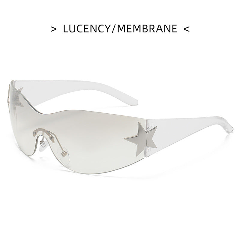Y2K Rimless Pentagram Sunglasses 915