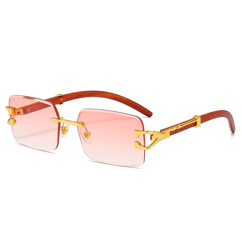Men's Leopard Rimless Sunglasses