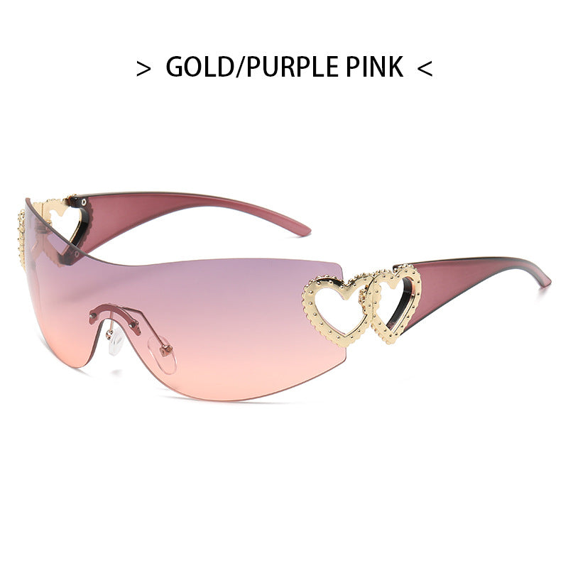 Y2k Rimless Love Sunglasses 918