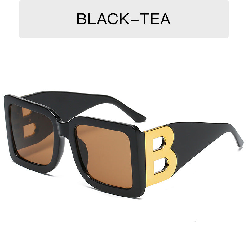 Retro Big Frame Square Letter Sunglasses 18078