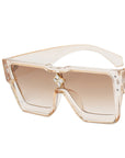 Diamond Studded One-Piece Sunglasses