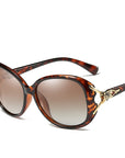 Women's Polarized Round Frame Fox Sunglasses 8842