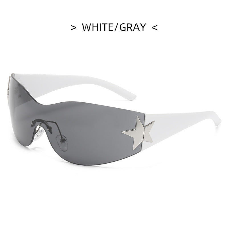 Y2K Rimless Pentagram Sunglasses 915
