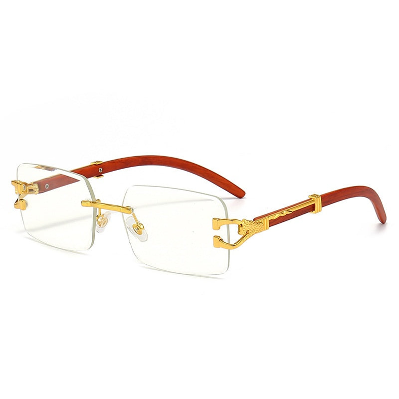 Men's Leopard Rimless Sunglasses