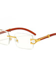 Men's Leopard Rimless Sunglasses