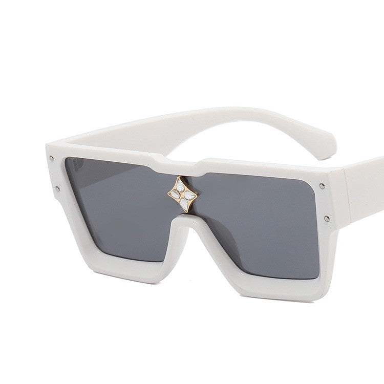 Diamond Studded One-Piece Sunglasses