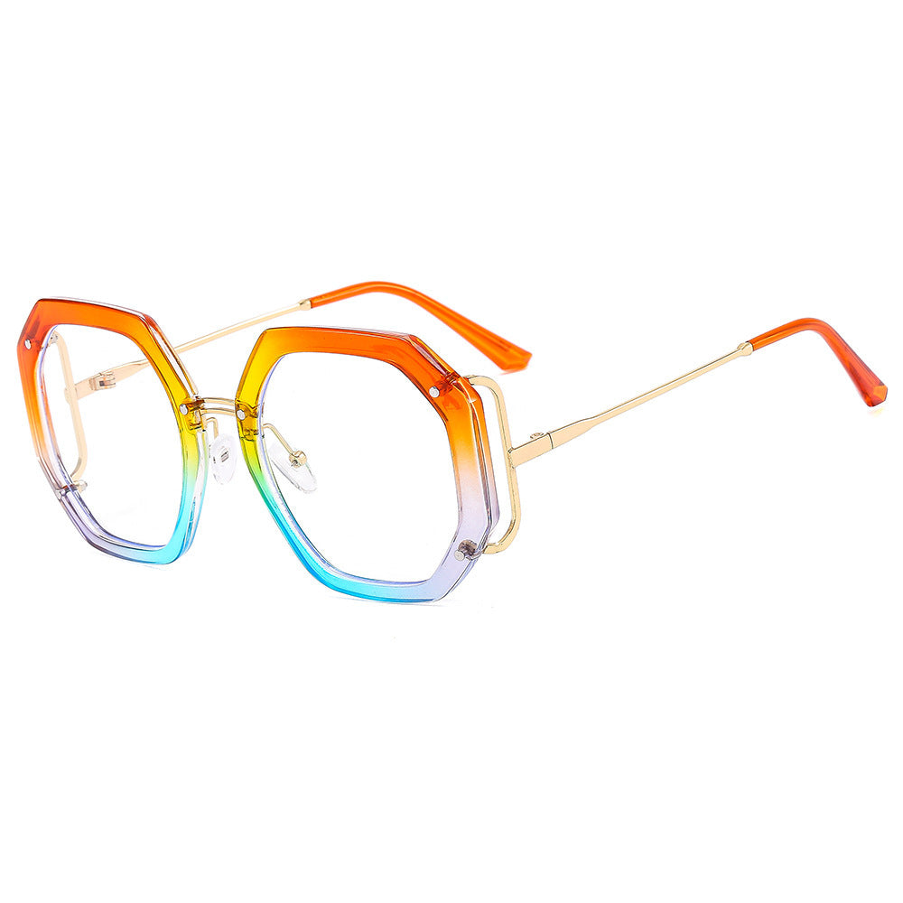 Metal Polygonal Optical Frame Glasses
