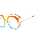 Metal Polygonal Optical Frame Glasses
