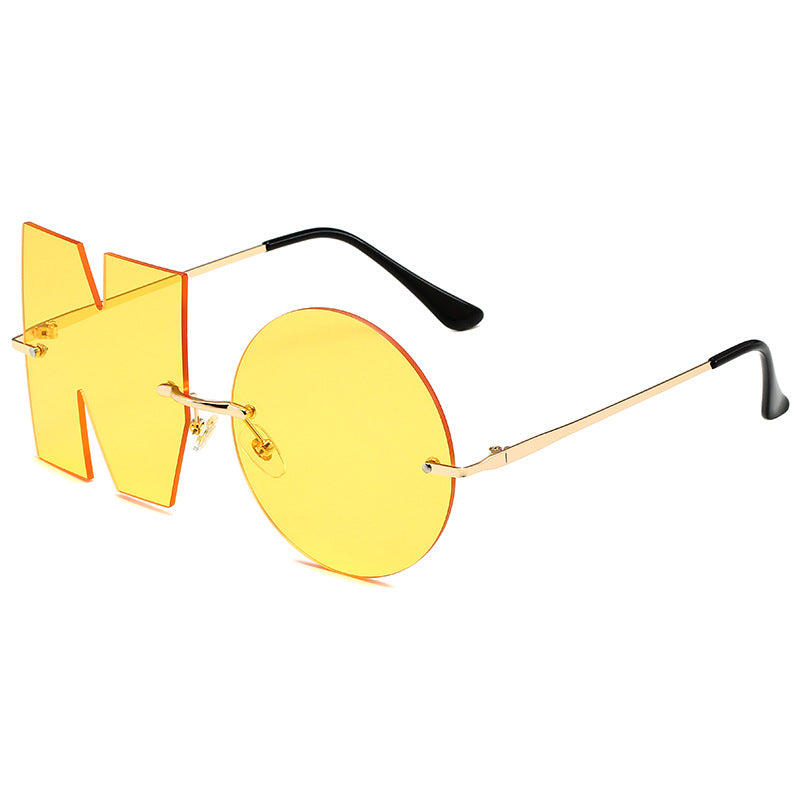 Letter NO Irregular Sunglasses