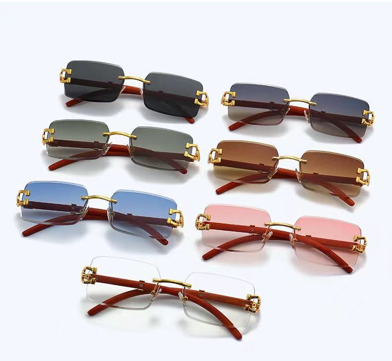 Men's Leopard Rimless Sunglasses
