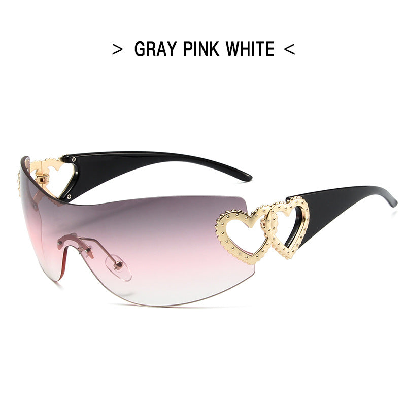 Y2k Rimless Love Sunglasses 918