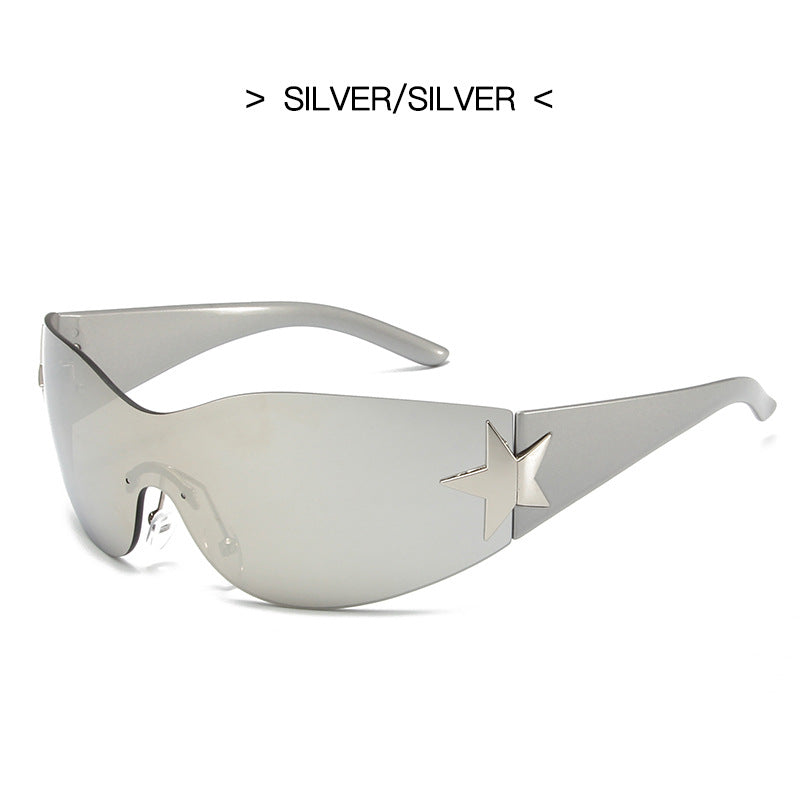 Y2K Rimless Pentagram Sunglasses 915