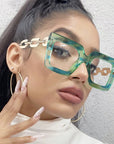 Square  Anti-Blue Light Chain Glasses