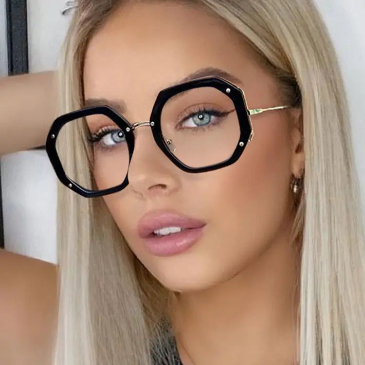 Metal Polygonal Optical Frame Glasses